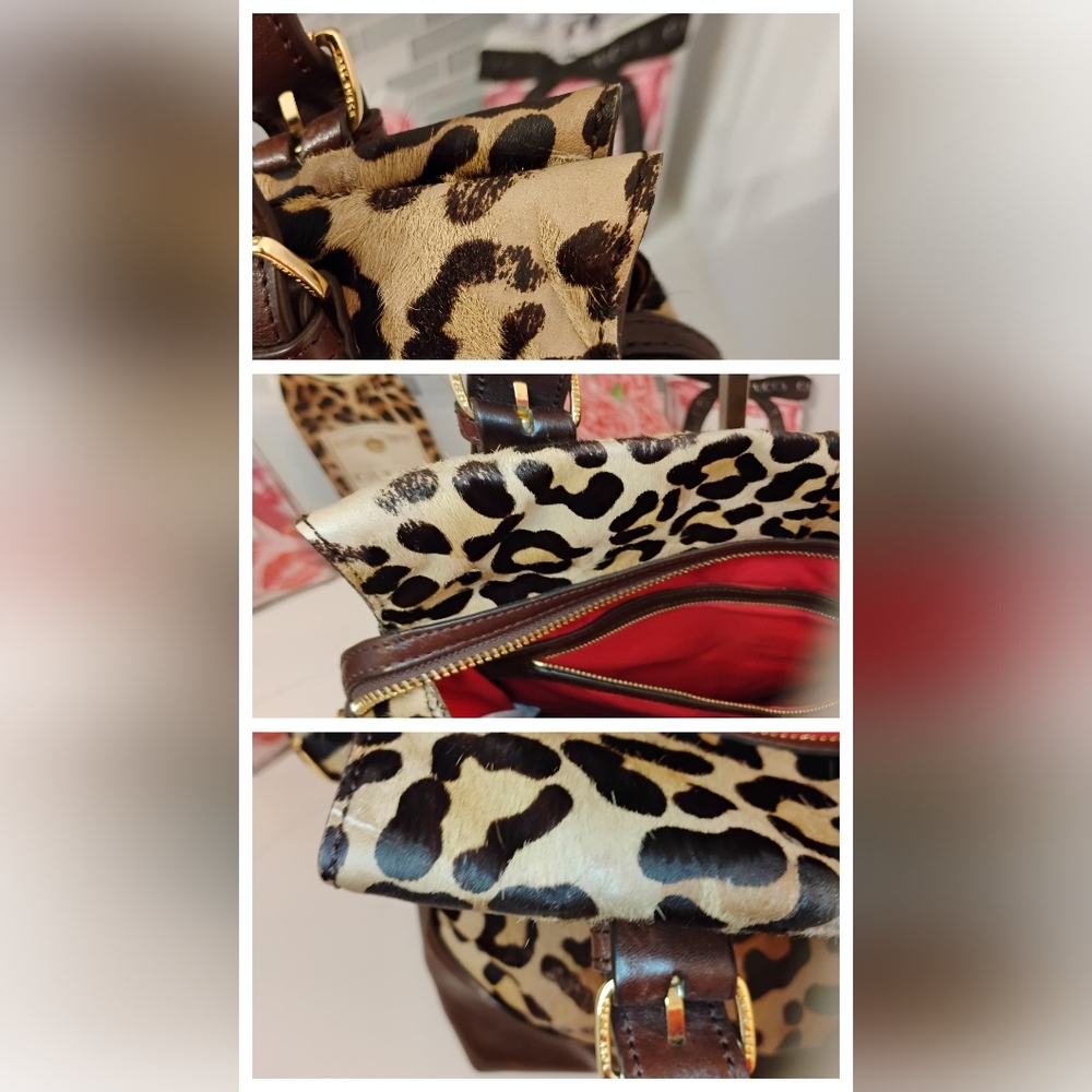 Tory Burch Tote - Leopard Calf Hair & Brown Leather-Trim GHW - Picture 15 of 16
